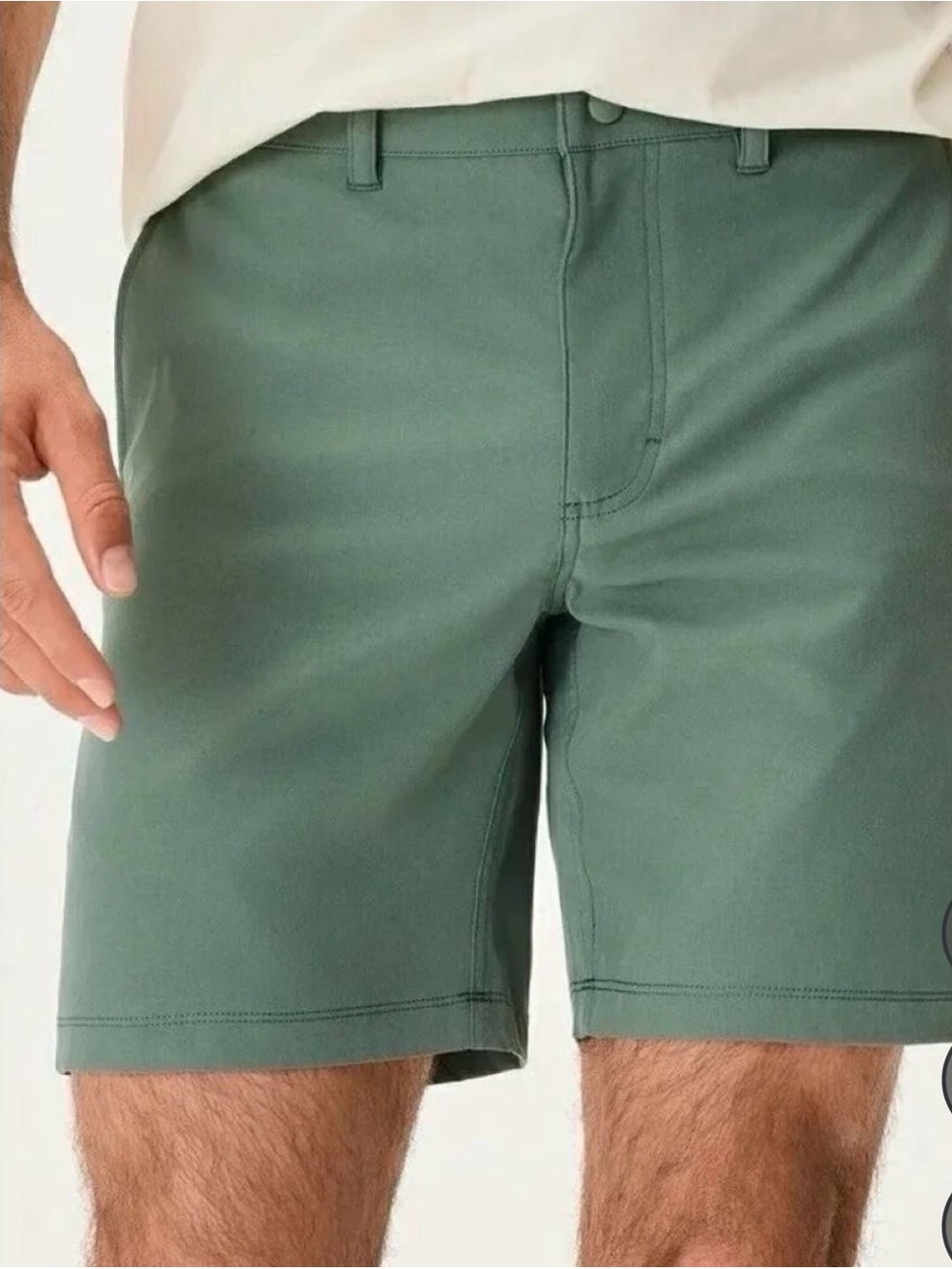 Outdoor Voices Moss Green Flat-Front Stretch Shorts